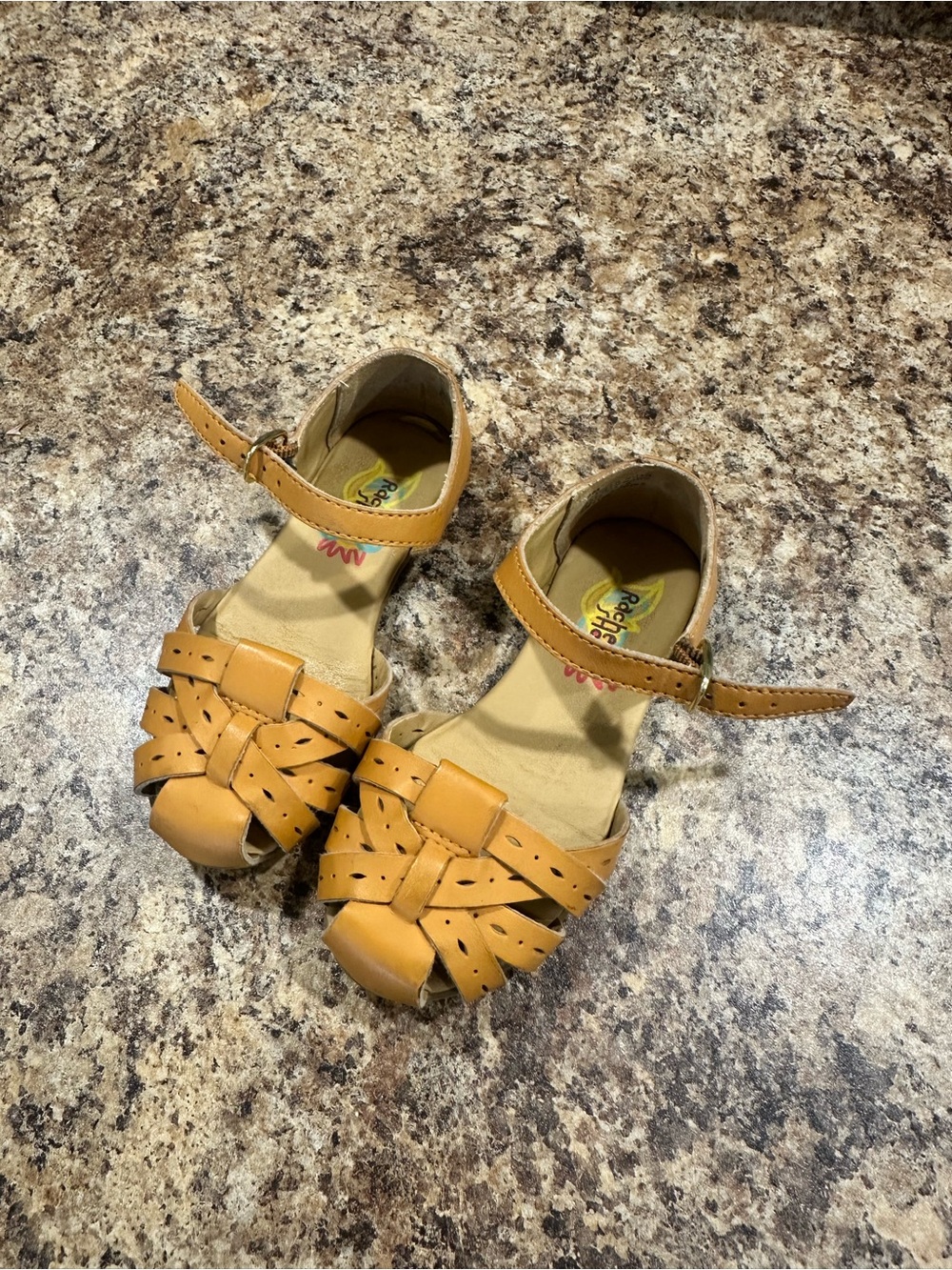 Rachel Shoes Kids Tan Huarache-Style Sandals with Ankle Strap